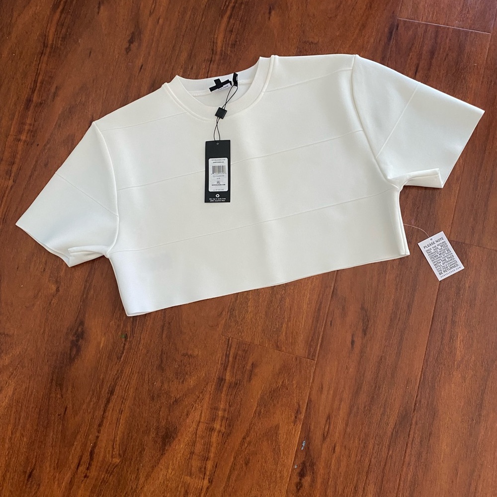 Herve Leger crop boxy top NWT